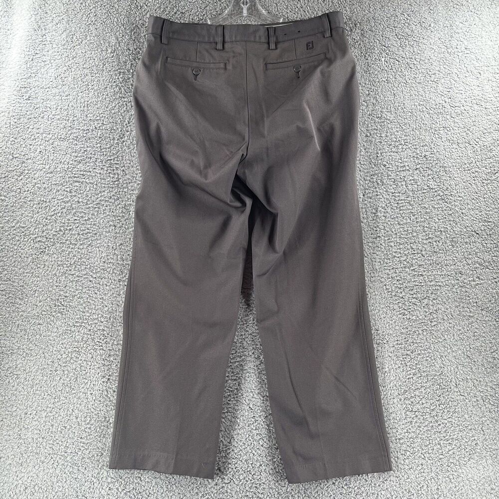 FJ FootJoy Golf Pants Chino Flat Front Straight Leg Size 36/32 Stretch Gray Mens - Picture 5 of 7